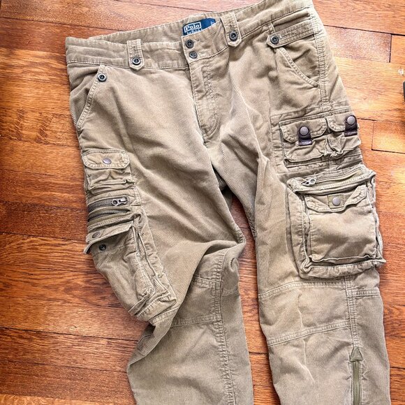 Mint Condition Polo Ralph Lauren Corduroy Utility Military Field Pants 35 / 30 - Picture 1 of 8